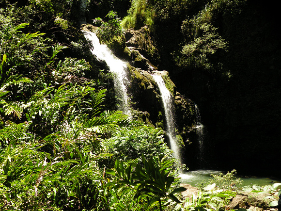 Hana Road Triple Waterfall, Maui Island, Maui County, Hawaii, photo by Patrick Michael McNally