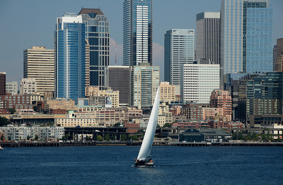 Seattle Skyline with Sailboat